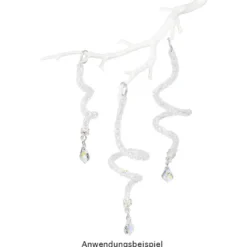 Glas-Anhänger mit Perlenkappe, Tropfen 1, 3,1cm x 1,5cm, facettiert, klar, irisierend, 20 Stück