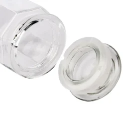 Glas-Bonbonieren, achteckig, mit Glasdeckel, 8cm x 8cm x 12,5cm, Füllmenge: 230ml, 2 Stück