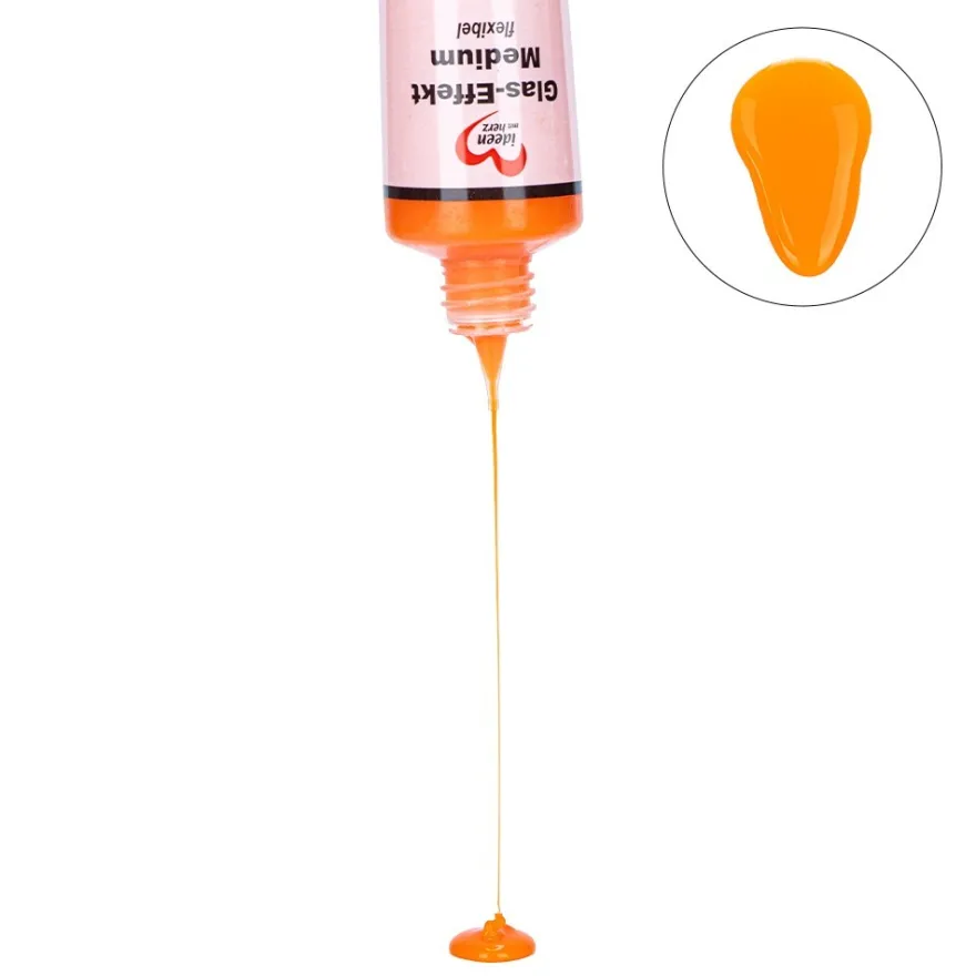 Glas-Effekt-Medium, flexibel, opak-orange, 90ml