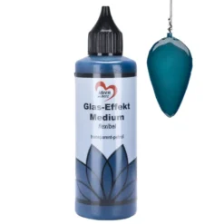 Glas-Effekt-Medium, flexibel, transparent-petrol, 90ml