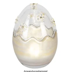 Glas-Eier, 2-teilig, Ø 8,2cm, 11,6cm hoch, abnehmbarer Deckel, klar, 4 Stück
