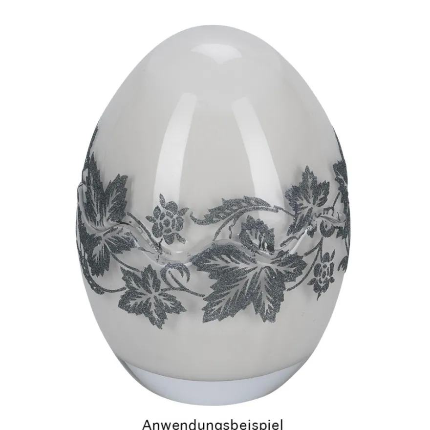 Glas-Eier, 2-teilig, Ø 8,2cm, 11,6cm hoch, abnehmbarer Deckel, klar, 4 Stück