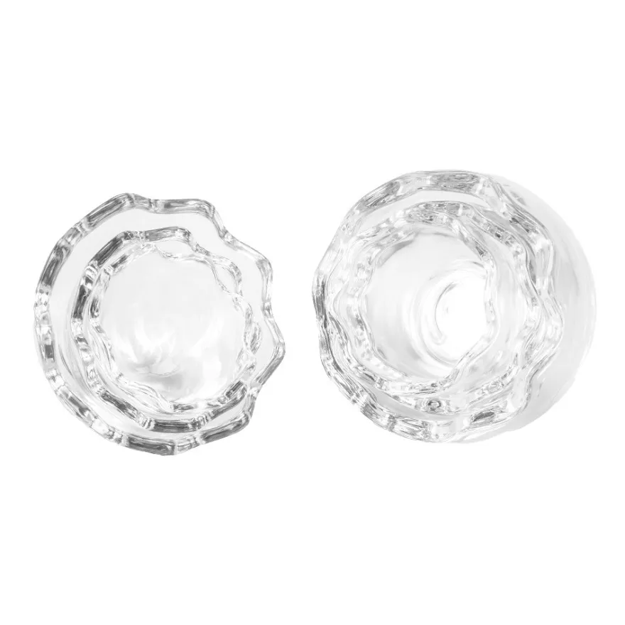 Glas-Eier, 2-teilig, 3 verschiedene Größen, abnehmbarer Deckel, klar, 3 Stück