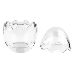 Glas-Ei, 2-teilig, Ø 8,2cm, 11,6cm hoch, abnehmbarer Deckel, klar