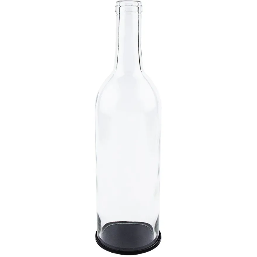 Glasflasche mit abnehmbarem Boden, 27,5cm hoch, Ø7,5cm, schwarzer Boden
