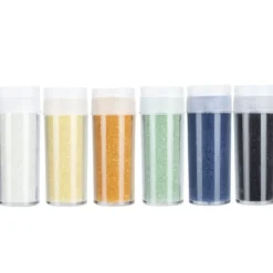 Glaskügelchen, 0,8mm-1mm, 20g je Dose, verschiedene Farben, 6 Stück