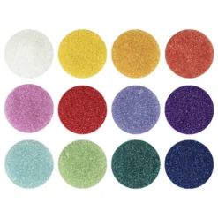 Glaskügelchen Ø 0,6mm-0,8mm, 20g je Dose, versch. Farben, 12 Stück