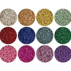 Glaskügelchen Ø 0,6mm-0,8mm, 20g, versch. Farben, metallic, 12 Stück