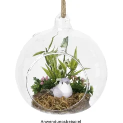 Glaskugeln zum Befüllen, Ø 10cm, zum Aufhängen & Hinstellen, inkl. Jutebändern, 4 Stück