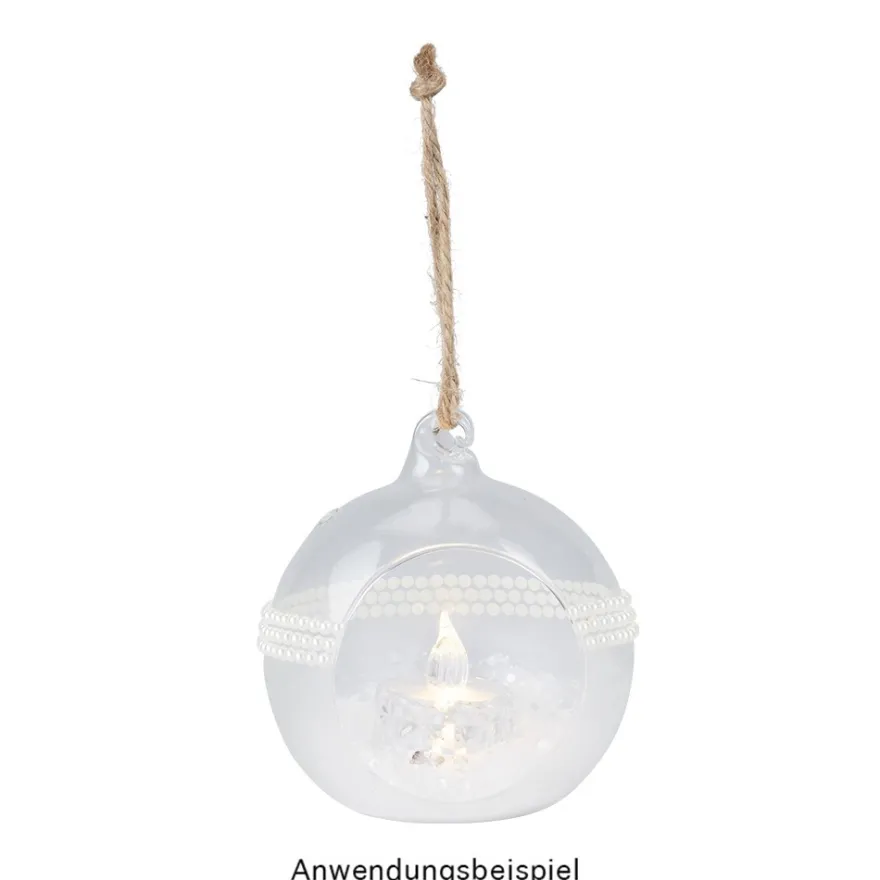 Glaskugeln zum Befüllen, Ø 10cm, zum Aufhängen & Hinstellen, inkl. Jutebändern, 4 Stück