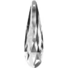 Glaskunst, Briolette Anhänger, Dione, 2,2cm x 7,6cm, facettiert, klar, 2 Stück