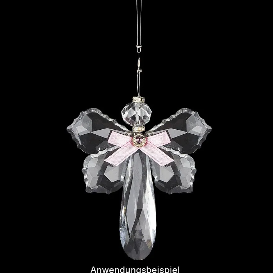 Glaskunst, Briolette Anhänger, Dione, 2,2cm x 7,6cm, facettiert, klar, 2 Stück