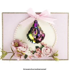 Glaskunst, Briolette Anhänger, Zeus, 3,5cm x 5cm, facettiert, bunt, 2 Stück