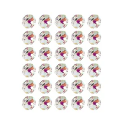 Glaskunst, Koppen, Octagon, Ø1,4cm, facettiert, irisierend, mit zwei Öffnungen, 30 Stück