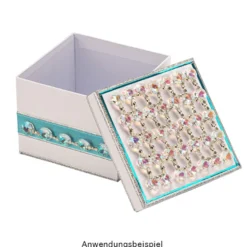 Glaskunst, Koppen, Octagon, Ø1,4cm, facettiert, irisierend, mit zwei Öffnungen, 30 Stück
