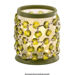 Glaskunst, Koppen, Octagon, Ø 1,2cm, facettiert, taupe/silberfarbene Rückseite, 36 Stück