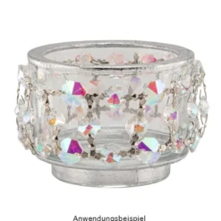 Glaskunst, Koppen, Octagon, Ø 1,2cm, facettiert, irisierend, 36 Stück