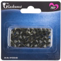 Glaskunst, Perlen, Diamant, 0,8cm x 0,8cm, facettiert, klar hellgrau, 50 Stück