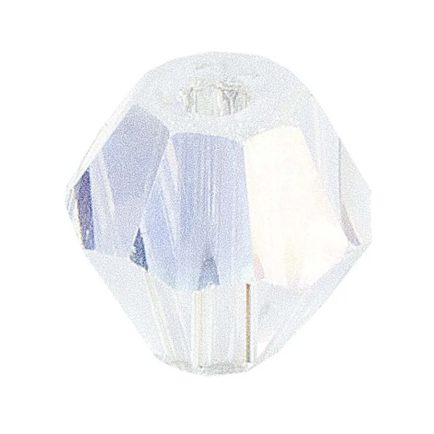 Glaskunst, Perlen, Diamant, 0,8cm x 0,8cm, facettiert, klar irisierend, 50 Stück
