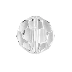 Glaskunst, Perlen, Kugel, Ø 1,8cm, facettiert, klar, 4 Stück