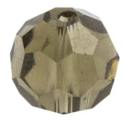 Glaskunst, Perlen, Kugel, Ø 1cm, facettiert, klar hellgrau, 30 Stück