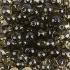 Glaskunst, Perlen, Kugel, Ø 0,8cm, klar hellgrau, 100 Stück