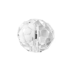 Glaskunst, Perlen, Rondell, 1,4cm x 1cm, facettiert, klar, 18 Stück