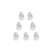 Glaskunst, Perlen, Tropfen, 1,2cm x 1,8cm, facettiert, klar, 7 Stück
