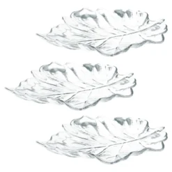 Glasschalen, Blattform, 23cm x 20cm x 3,5cm, 3 Stück