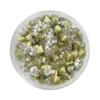 Glasschliff-Kristalle, Ø5mm, klar-irisierend, Keil/gold, 100Stk