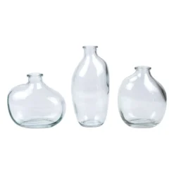 Glas-Vasen, organische Formen, versch. Größen & Designs, klar, 3 Stück