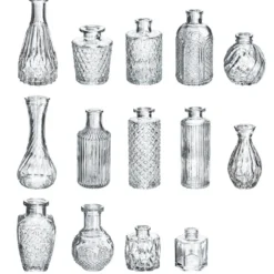 Glas-Vasen, verschiedene Designs & Größen, 14 Stück