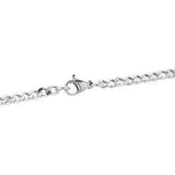 Glieder-Halskette, aus Edelstahl, Design 2, 60cm lang, Stärke: 3mm, silber