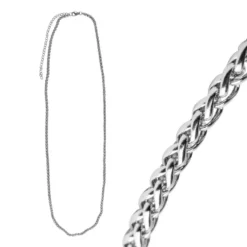 Glieder-Halsketten aus Edelstahl, 60cm lang, verlängerbar bis 70cm, Stärke: 3mm, silber, 3 Stück