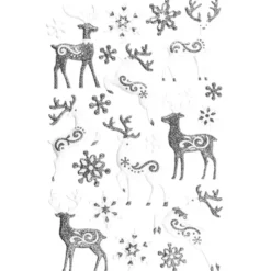 Glimmer-Relief-Sticker, Rentiere, 21cm x 14cm
