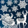 Glimmer-Relief-Sticker, Weihnachtsmann, XL 31,5x30,5 cm