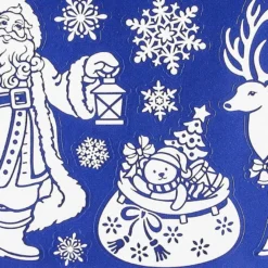 Glimmer-Relief-Sticker XXL, Weihnachtsmann 2, 20cm x 50cm