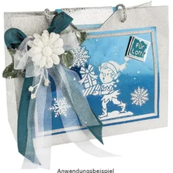 Glimmer-Relief-Sticker XXL, Weihnachtsmann 1, 20cm x 50cm