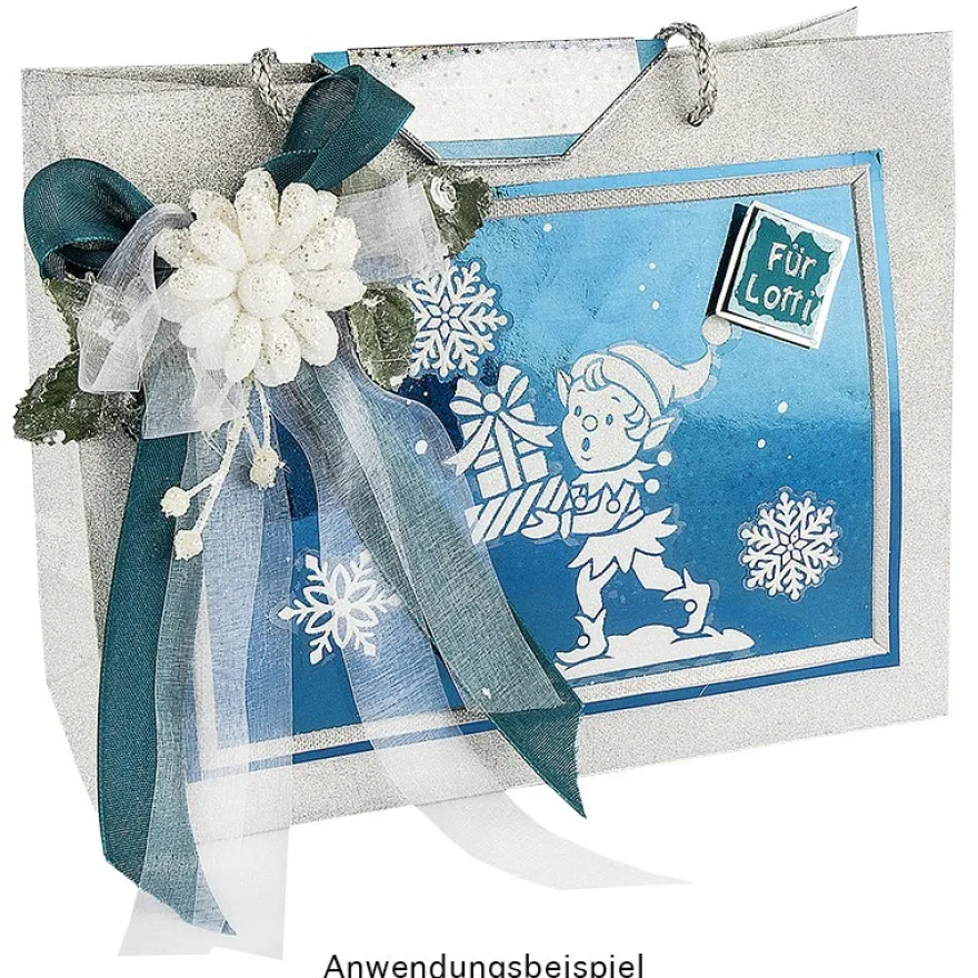 Glimmer-Relief-Sticker XXL, Weihnachtsmann 1, 20cm x 50cm