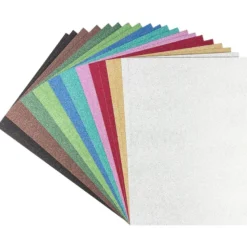 Glitter-Karton Diamantiert, DIN A4, 10 verschiedene Farben, 20 Stück