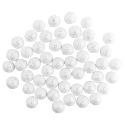 Glitzer-Kugeln, Ø 1,5cm, weiß mit Silberglitzer, 50 Stück