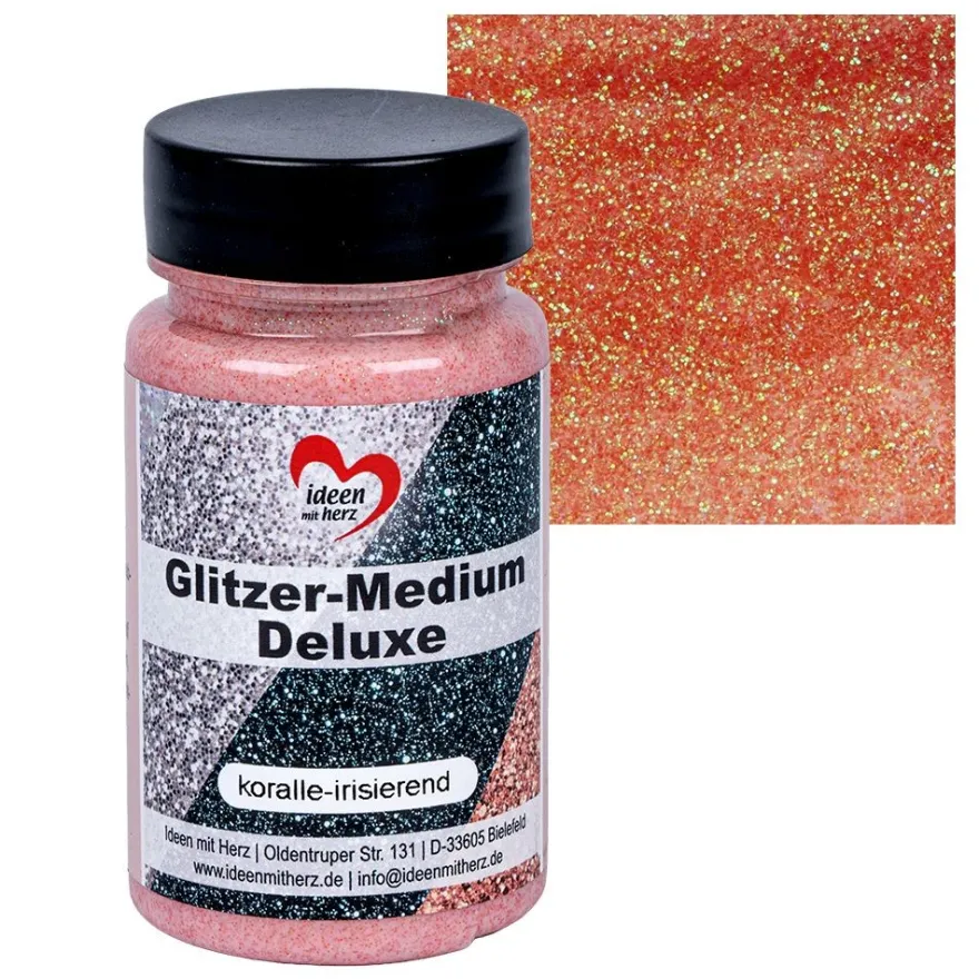 Glitzer-Medium Deluxe, koralle-irisierend, 90ml