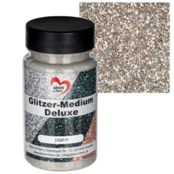 Glitzer-Medium Deluxe, platin, 90ml