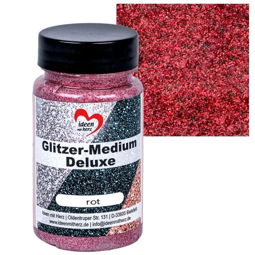 Glitzer-Medium Deluxe, rot, 90ml
