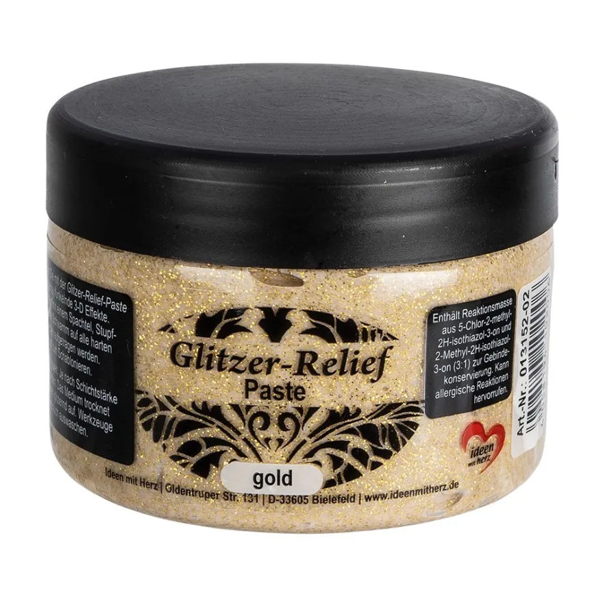 Glitzer-Relief-Paste, 150ml, gold