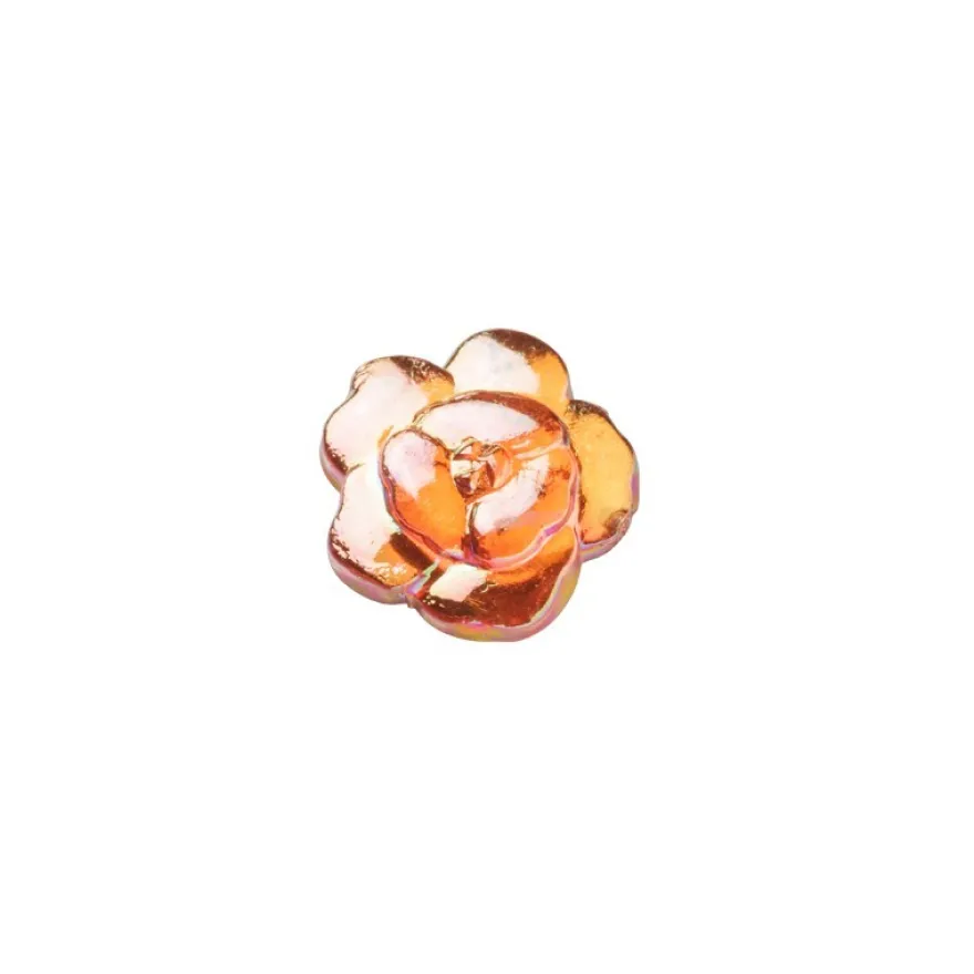 Glitzersteine, Rosen, 8 mm, 50 Stück, orange-irisierend