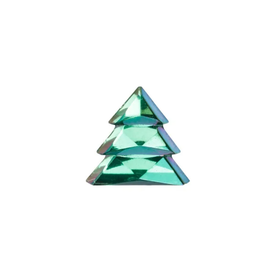 Glitzersteine, Tannenbäume, 8 mm, 50 Stück, grün-irisierend