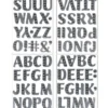 Glitzer-Sticker, Alphabet 2, 11cm x 15cm, anthrazit, mit Schmucksteinen, 4 Bogen
