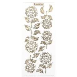 Gravur-Sticker, Blumenparadies, transparent/gold, 10 Bogen