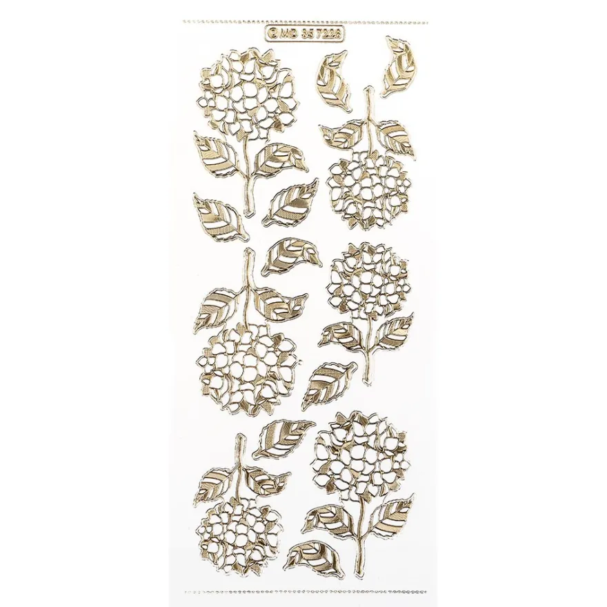 Gravur-Sticker, Blumenparadies, transparent/gold, 10 Bogen